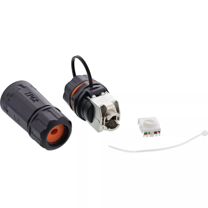 InLine Cat.6A movos komplektas, atsparus vandeniui IP68, 2x RJ45 F/F, 1:1