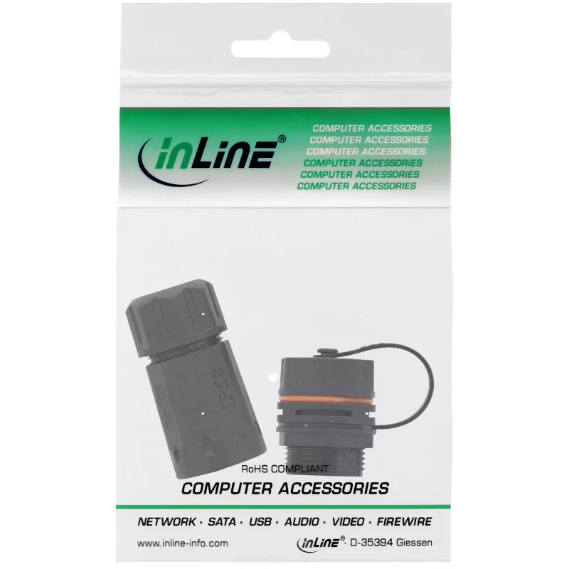 InLine Cat.6A mova, atsparus vandeniui IP68, 2x RJ45 F/F, 1:1