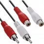 InLine Audio kabelis 2x RCA male / female 5m, Male, 2 x RCA, Female, 5 m, Juoda