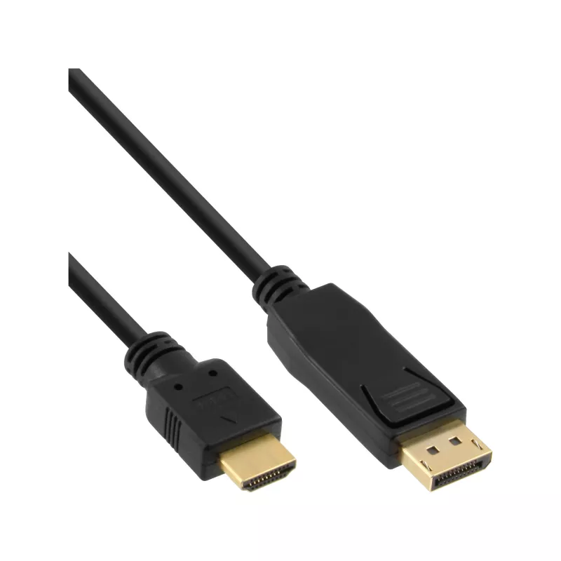 InLine 30 vnt. didmeninė pakuotė DisplayPort į HDMI keitiklio kabelis, juodas, 2 m