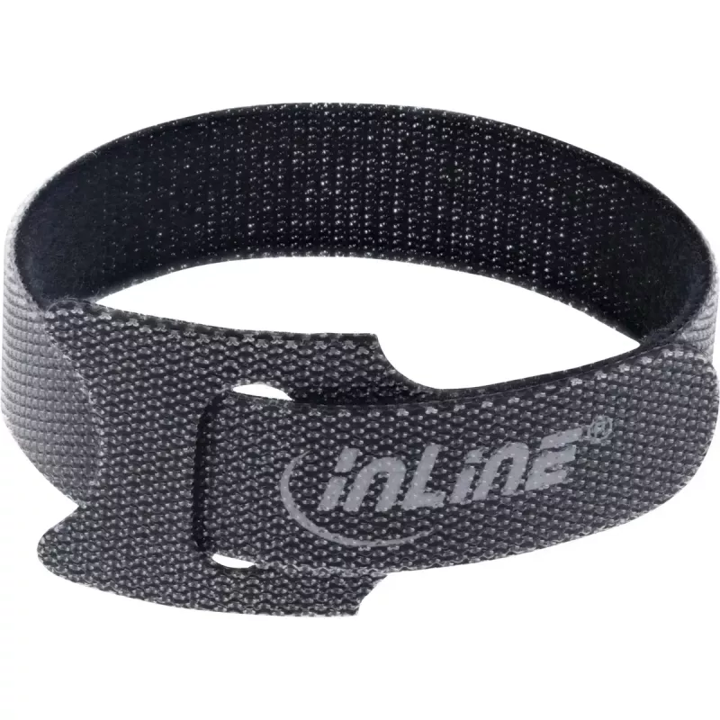 InLine kabelių juostelės dirželiai kabliukas-kilpa tvirtinimo juosta 180x12mm 10 vnt. juoda