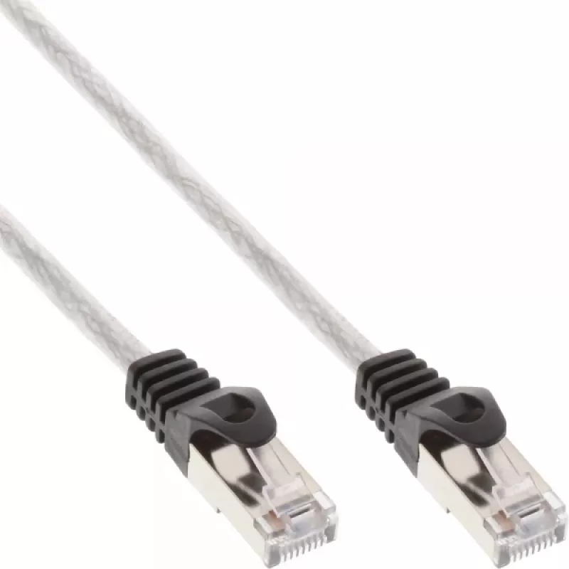InLine komutacinis kabelis SF/UTP Cat.5e transparent 7.5m, 7.5 m, Cat5e, SF/UTP (S-FTP), RJ-45, RJ-45, Transparent