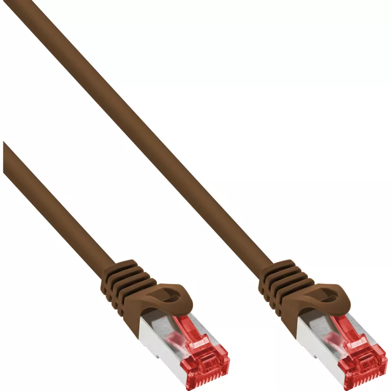 InLine komutacinis kabelis S/FTP PiMF Cat.6 250MHz PVC varis rudas 0,5 m