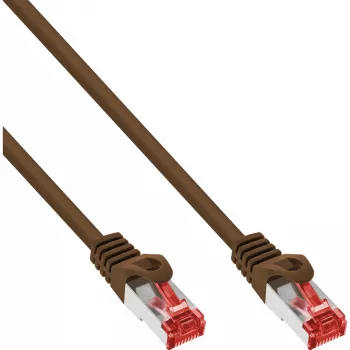 InLine pakabinamasis kabelis S/FTP PiMF Cat.6 250MHz PVC varis rudas 0,3m