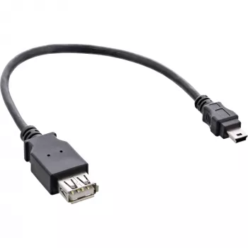 InLine USB 2.0 laidas A lizdas / Mini 5 kontaktų kištukas 0,2 m, 0,2 m, Mini-USB B, USB A, USB 2.0, Kištukas/Lizdas, Juodas