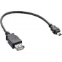 InLine USB 2.0 laidas A lizdas / Mini 5 kontaktų kištukas 0,2 m, 0,2 m, Mini-USB B, USB A, USB 2.0, Kištukas/Lizdas, Juodas