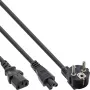 InLine Y maitinimo kabelis CEE 7/7 kištukas kampinis / 3 kontaktų IEC C13 ir C5 kištukai, 2 m
