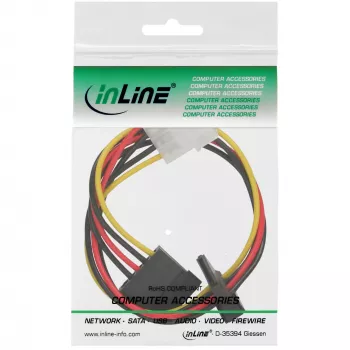 InLine Internal Power kabelis 1x 4pin Molex / 2x SATA Power 0.30m