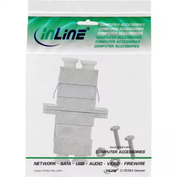 InLine šviesolaidinis adapteris metalinis dvipusis LC/LC SM keraminė įvorė su flanšu