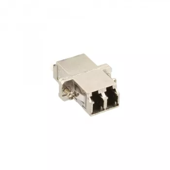 InLine Fiber Optical Adapter Metal Duplex LC/LC MM Ceramic Sleeve with Flange 89989M
