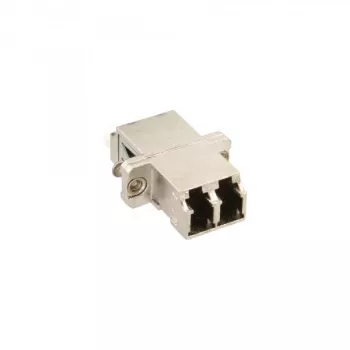 InLine Fiber Optical Adapter Metal Duplex LC/LC MM Ceramic Sleeve with Flange 89989M