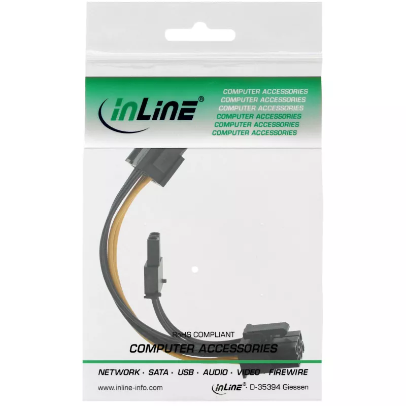 InLine vidinis maitinimo adapteris 6 kontaktų / 8 kontaktų, skirtas PCIe PCI-Express vaizdo plokštėms