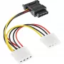 SATA maitinimo laidas SATA lizdas / 3x 4 kontaktų Molex kištukas 0,15 m InLine 29679