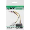 SATA maitinimo laidas SATA lizdas / 3x 4 kontaktų Molex kištukas 0,15 m InLine 29679