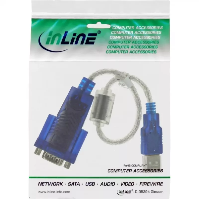 USB į Sub-D 9 kontaktų nuosekliojo prievado adapterio laidas „Premium InLine 33304D“