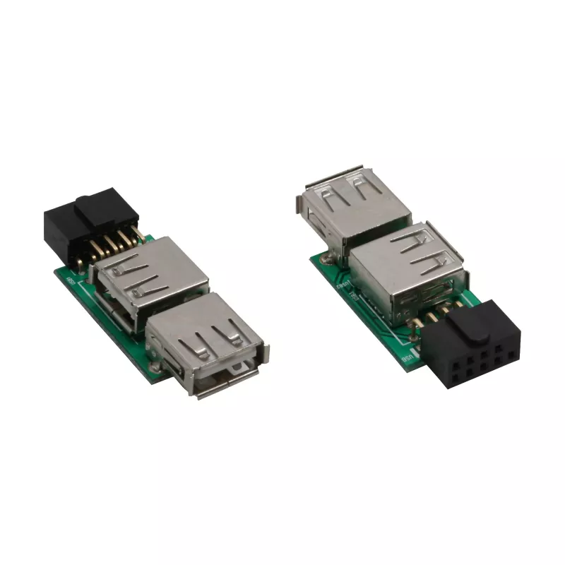 InLine USB 2.0 vidinis adapteris 2x USB A lizdas į pagrindinės plokštės jungtį 33440I