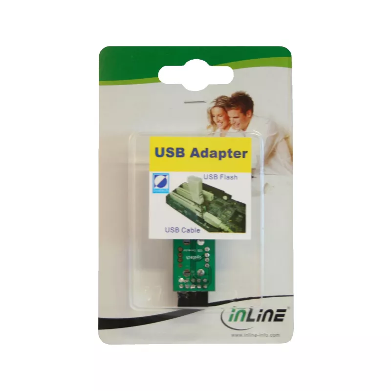 InLine USB 2.0 vidinis adapteris 2x USB A lizdas į pagrindinės plokštės jungtį 33440I