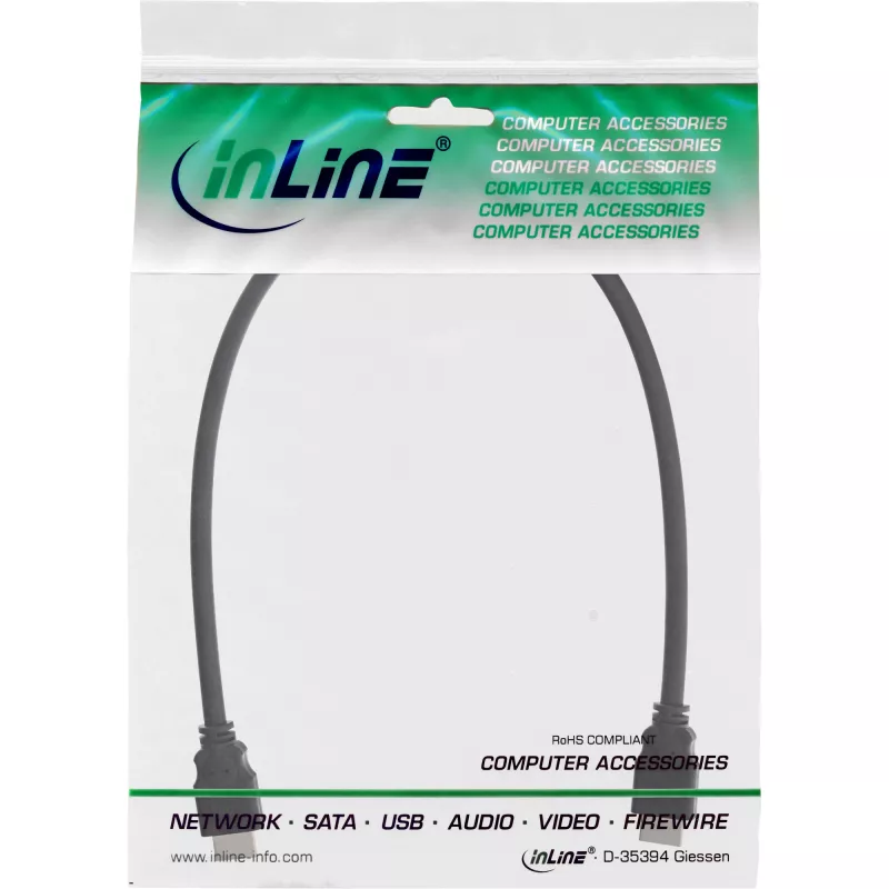 HDMI kabelis High Speed InLine 17601E 1 m kištukas/kištukas juodas