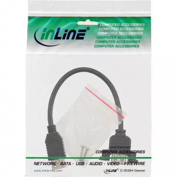 InLine USB 2.0 adapterio laidas Type A moteriška / korpuso jungtis Type A, 0,2 m