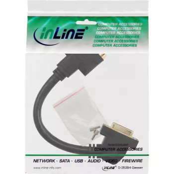 „InLine“ DVI-I adapterio laidas 24+5 DVI moteriška / moteriška su jungtuvu 0,2 m