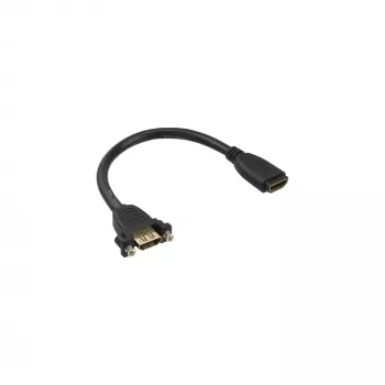 InLine HDMI adapterio laidas Type A moteriška/moteriška su flanšu, paauksuotas, 4K2K, 0,2m