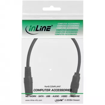 InLine garso adapterio kabelis, 3,5 mm stereofoninė moteriška į moterišką, su vienu sriegiu, 0,2 m