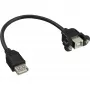 USB 2.0 adapterio kabelis Type A moteriška / korpuso jungtis Type B InLine 33441F 0,2 m