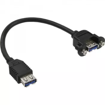 InLine USB 3.0 adapterio laidas, A tipo jungtis (moteriška) / korpuso jungtis A tipo, 0,20 m