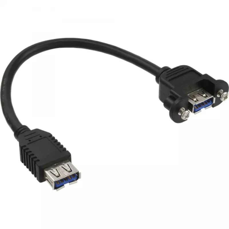 InLine USB 3.0 adapterio laidas, A tipo jungtis (moteriška) / korpuso jungtis A tipo, 0,20 m