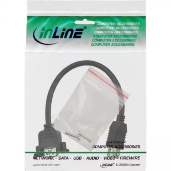 InLine USB 3.0 adapterio laidas, A tipo jungtis (moteriška) / korpuso jungtis A tipo, 0,20 m