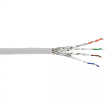 InLine komutacinis kabelis S/FTP PiMF Cat.6A be halogenų 500 MHz baltas 100 m