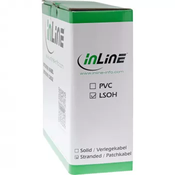 InLine komutacinis kabelis S/FTP PiMF Cat.6A be halogenų 500 MHz pilkas 100 m