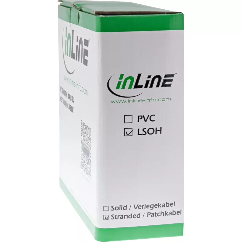 InLine komutacinis kabelis S/FTP PiMF Cat.6A be halogenų 500 MHz pilkas 100 m