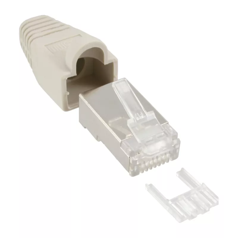 InLine Crimp Connector RJ45 8P8C ekranuotas su sriegikliu ir apsauga nuo lenkimo 100 vnt.