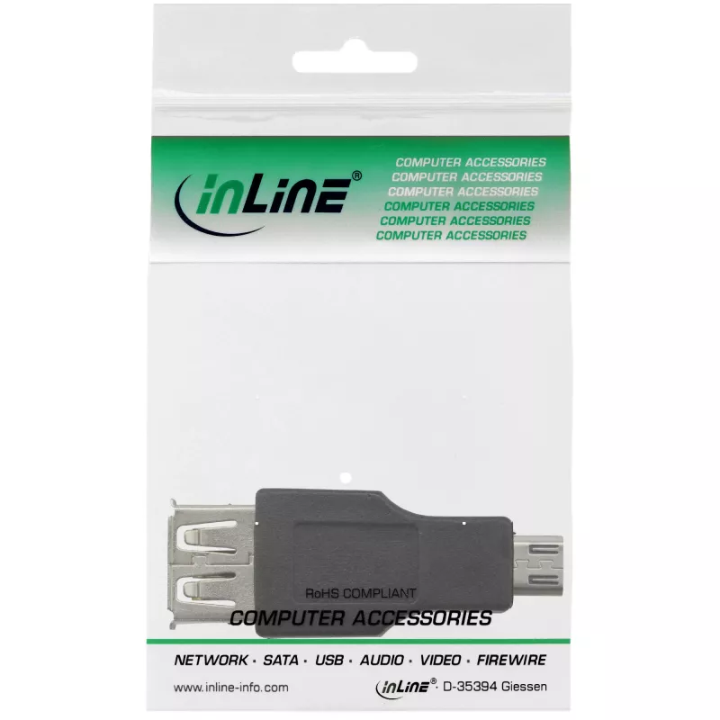 InLine Micro USB adapteris Micro-B kištukas USB A lizdas 31604