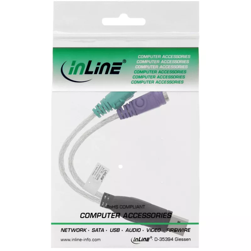 InLine USB į PS/2 keitiklis USB Type A kištukas / 2x PS/2 lizdai