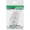 InLine kištukinis lizdų blokas, 4 lizdai su įžeminimu CEE 7/3, baltas, 1,5 m