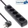 InLine kištukinis lizdas, 5 lizdų, su įžeminimo kontaktu CEE 7/3, juodas, 1,5 m