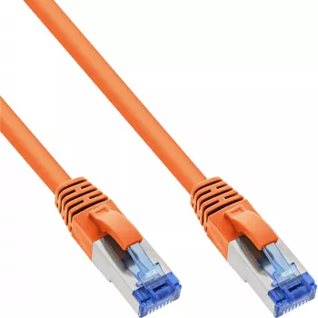 InLine komutacinis kabelis S/FTP PiMF Cat.6A be halogenų 500 MHz oranžinis 0,25 m