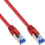 InLine komutacinis kabelis S/FTP PiMF Cat.6A be halogenų 500MHz raudonas 0,25 m