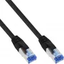 InLine komutacinis kabelis S/FTP PiMF Cat.6A be halogenų 500MHz juodas 0,3 m