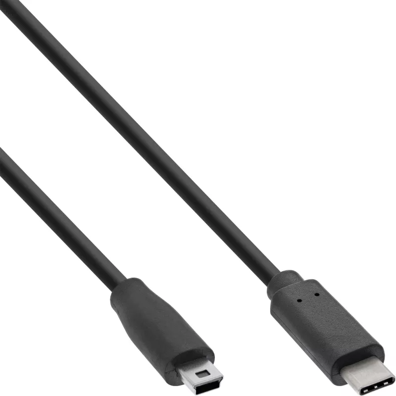 InLine USB 2.0 laidas, USB-C kištukas / mini-B kištukas (5 kontaktai), juodas, 1,5 m