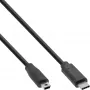 InLine USB 2.0 laidas, USB-C kištukas / mini-B kištukas (5 kontaktų), juodas, 1 m