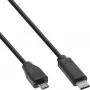 “InLine” USB 2.0 laidas, USB-C kištukas / mikro USB-B kištukas, juodas, 0,5 m