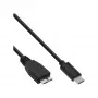 USB 3.2 Gen.1x2 kabelis InLine 35726 0,5 m USB-C patinas į Micro-B kištukas juodas