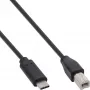 InLine USB 2.0 laidas, USB-C kištukas / USB-B kištukas, juodas, 0,5 m