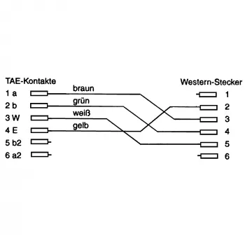 InLine TAE-F laidas, importuojamas, TAE-F į 6P4C, 6 m