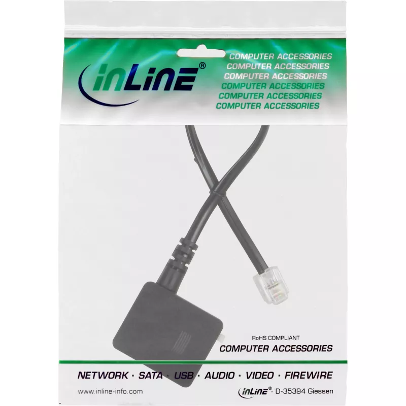 TAE adapterio kabelis RJ11 6P4C kištukas į TAE-N lizdą InLine 69946