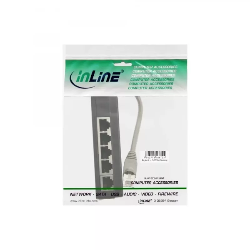 InLine ISDN Splitter 5x RJ45 female 15cm kabelis with terminal resistors