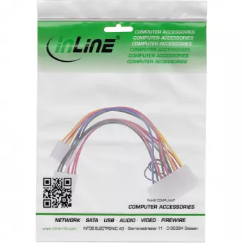 InLine ATX Power Adapter kabelis / Classic P8/P9 AT Mainboard Connector 0.20m